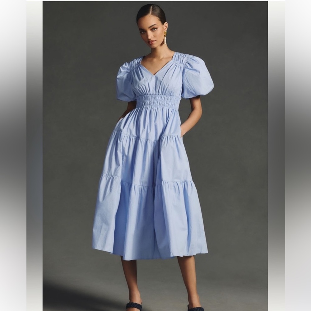 Blue anthropologie dress nwt